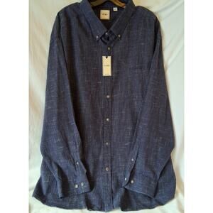 ROWM  Men's 4XB Blue Flecked Long Sleeved Button Down Shirt NWT